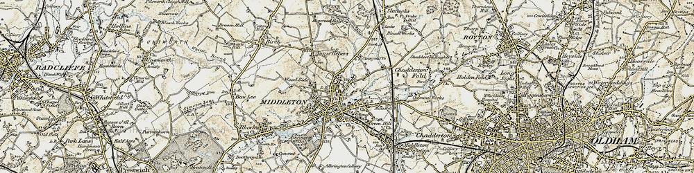 Old map of Higher Boarshaw in 1903