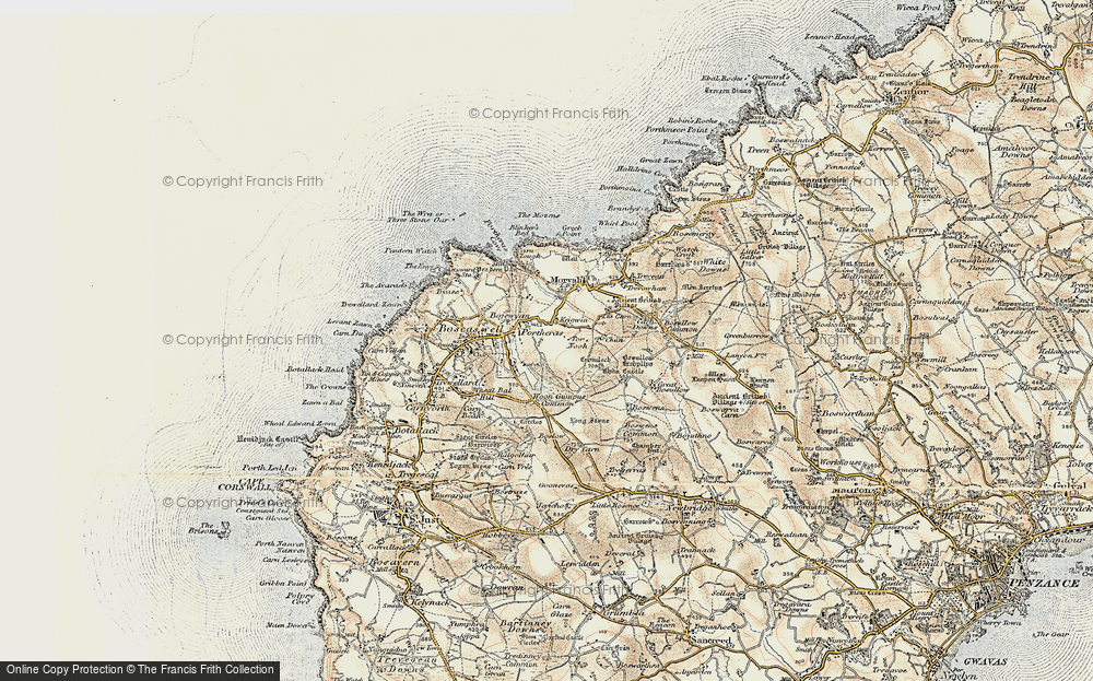 Old Map of Higher Bojewyan, 1900 in 1900