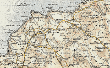 Old map of Higher Bojewyan in 1900