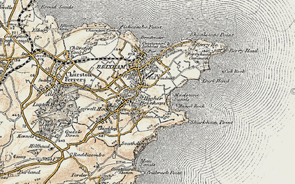 Old map of Higher Brixham in 1899