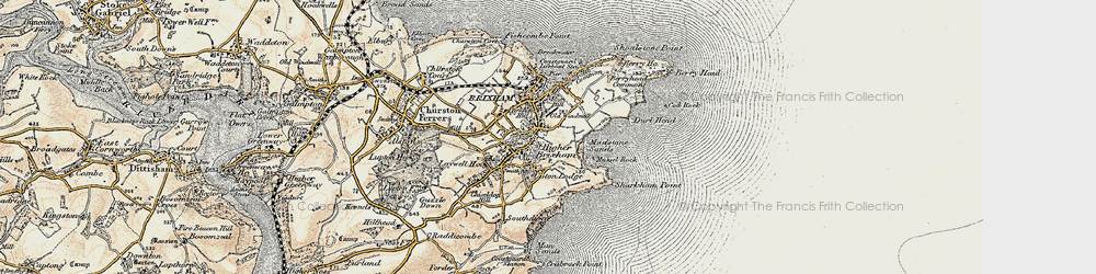 Old map of Higher Brixham in 1899