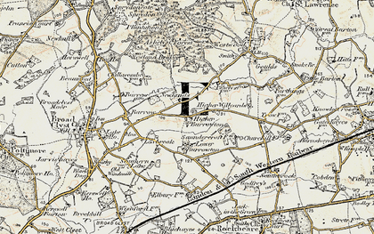 Old map of Higher Burrowtown in 1898-1900