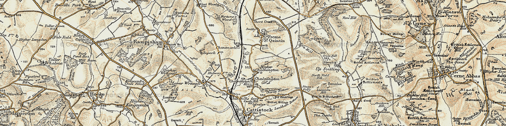 Old map of Higher Chalmington in 1899