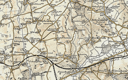 Old map of Higher Cheriton in 1898-1900
