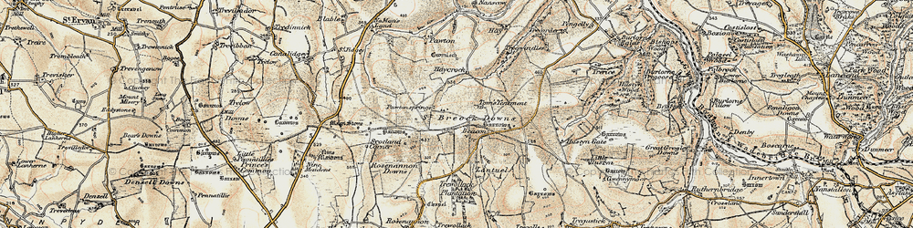 Old map of Higher Cransworth in 1900