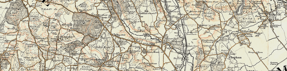 Old map of Higher Denham in 1897-1898