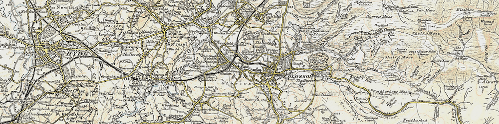 Old map of Higher Dinting in 1903