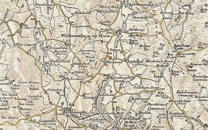 Old map of Wind Tor in 1899-1900