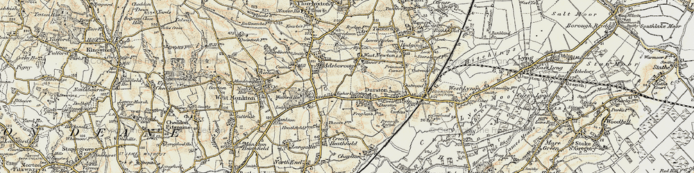 Old map of Higher Durston in 1898-1900