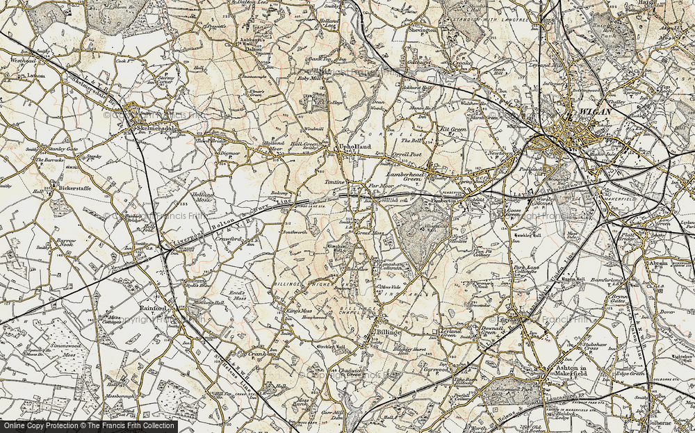 Old Map of Historic Map covering Upholland Sta in 1903