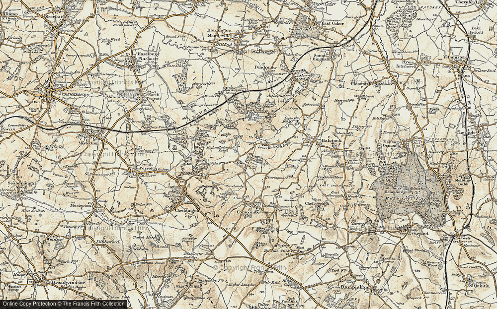 Old Map of Higher Halstock Leigh, 1899 in 1899