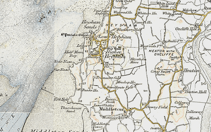 Old map of Higher Heysham in 1903-1904
