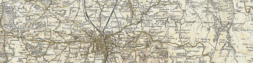 Old map of Higher Hurdsfield in 1902-1903