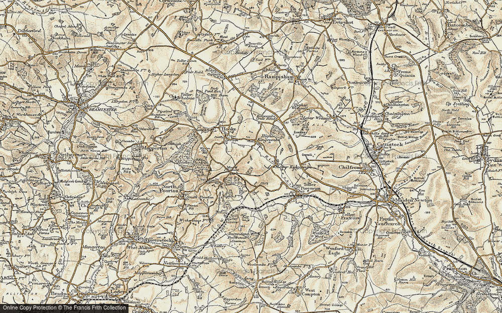 Old Map of Higher Kingcombe, 1899 in 1899