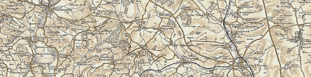 Old map of Higher Kingcombe in 1899