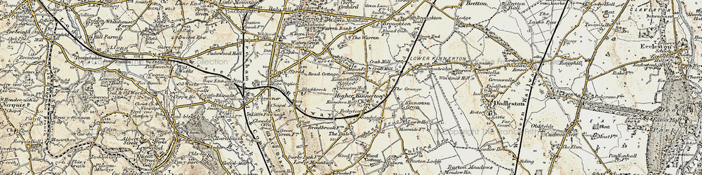 Old map of Higher Kinnerton in 1902-1903