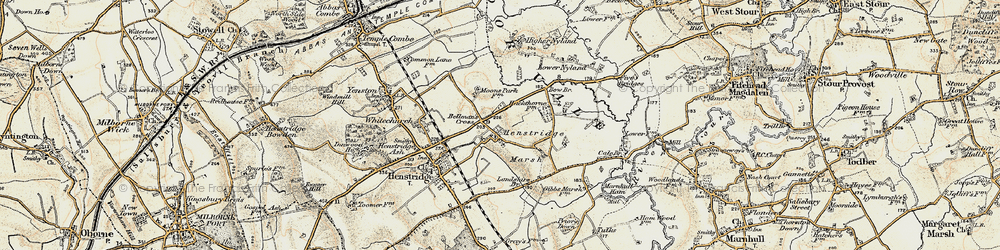Old map of Higher Marsh in 1897-1909