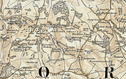 Old map of Bowdens in 1897-1909