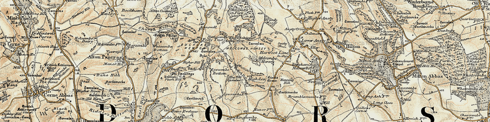 Old map of Higher Melcombe in 1897-1909