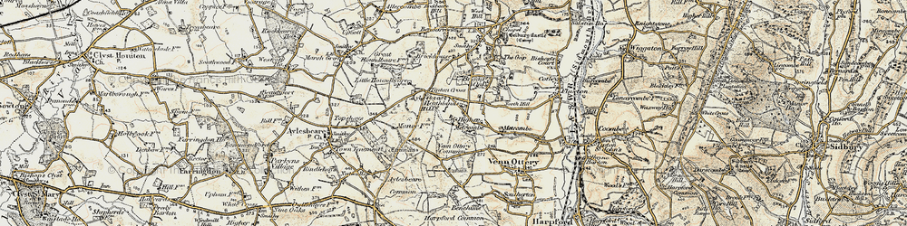 Old map of Aylesbeare Hill in 1899