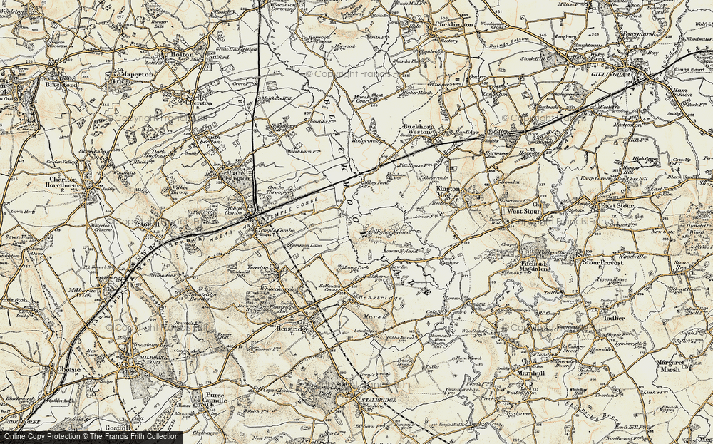 Old Map of Historic Map covering Abbey Ford Br in 1897-1909