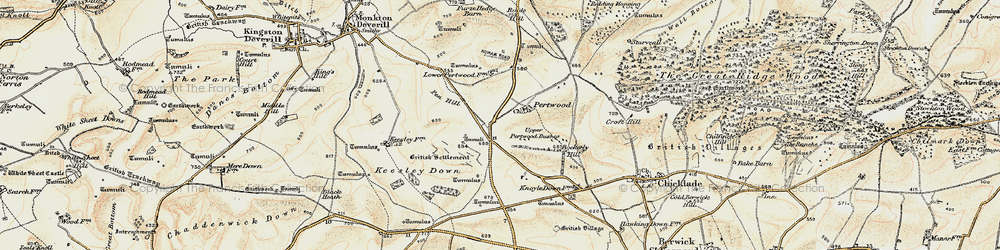 Old map of Bockerly Hill in 1897-1899