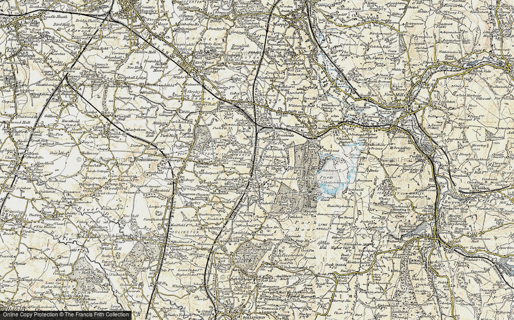 1907 MAP OF POYNTON EAST 