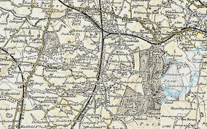 Old map of Higher Poynton in 1902-1903