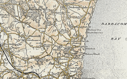 Old map of Higher Rocombe Barton in 1899