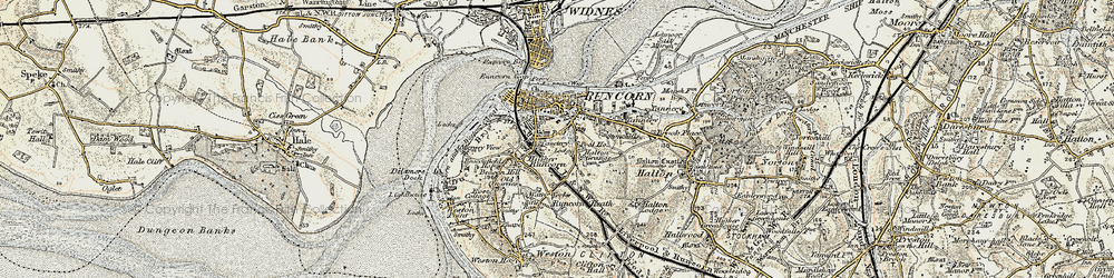 Old map of Higher Runcorn in 1902-1903