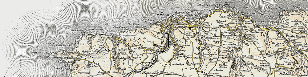 Old map of Higher Slade in 1900