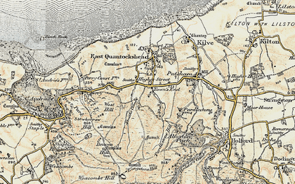 Old map of Higher Street in 1898-1900