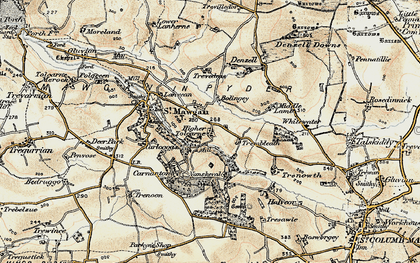 Old map of Higher Tolcarne in 1900