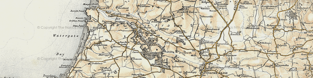 Old map of Higher Tolcarne in 1900