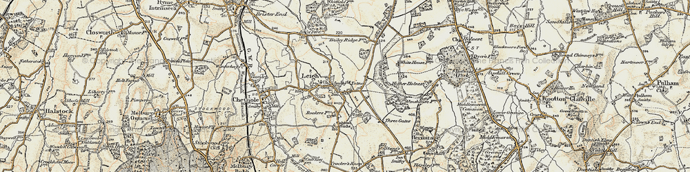 Old map of Higher Totnell in 1899