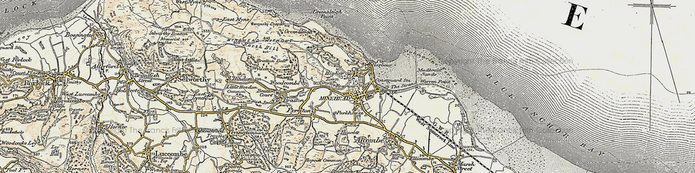 Old map of Higher Town in 1899-1900