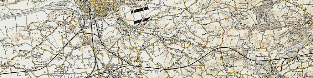 Old map of Higher Walton in 1903