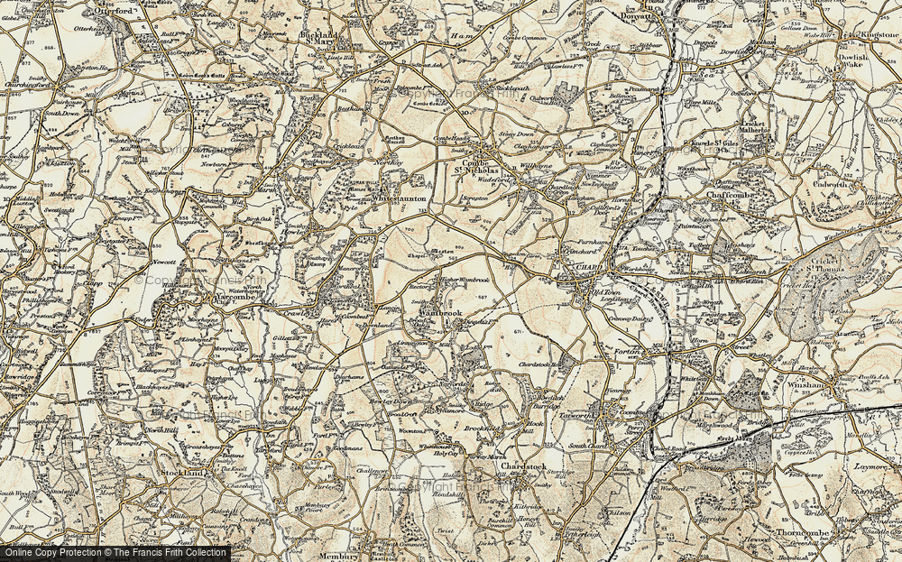 Old Map of Higher Wambrook, 1898-1899 in 1898-1899