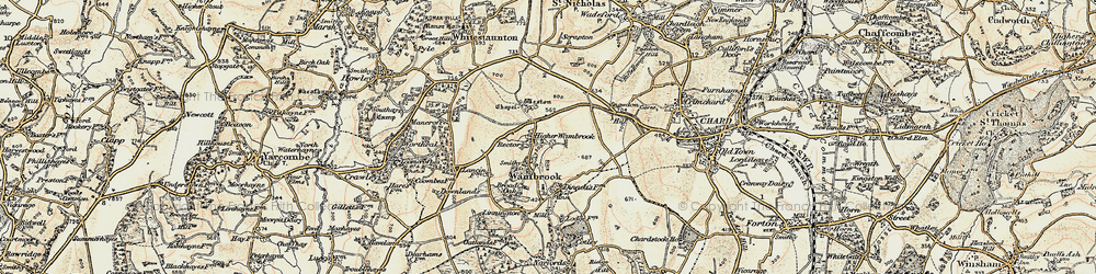 Old map of Higher Wambrook in 1898-1899
