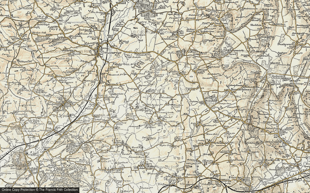 Old Map of Historic Map covering Woodbeer Court in 1898-1900