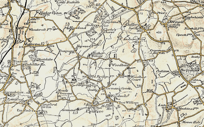 Old map of Woodbeare in 1898-1900