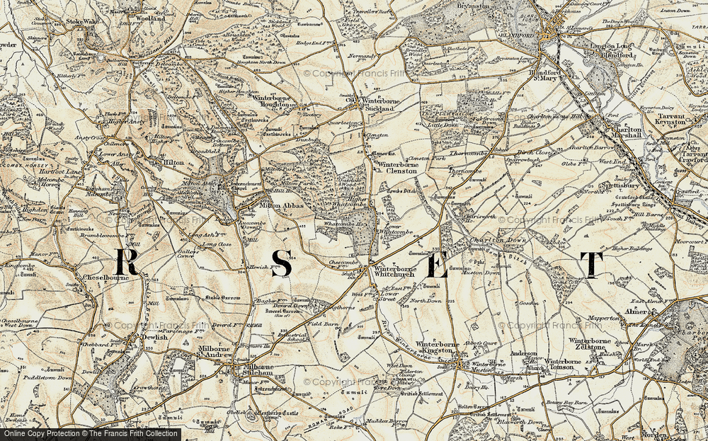 Old Map of Higher Whatcombe, 1897-1909 in 1897-1909