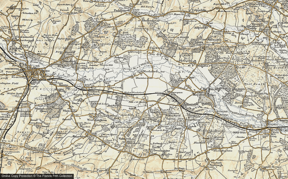 Old Map of Higher Woodsford, 1899-1909 in 1899-1909