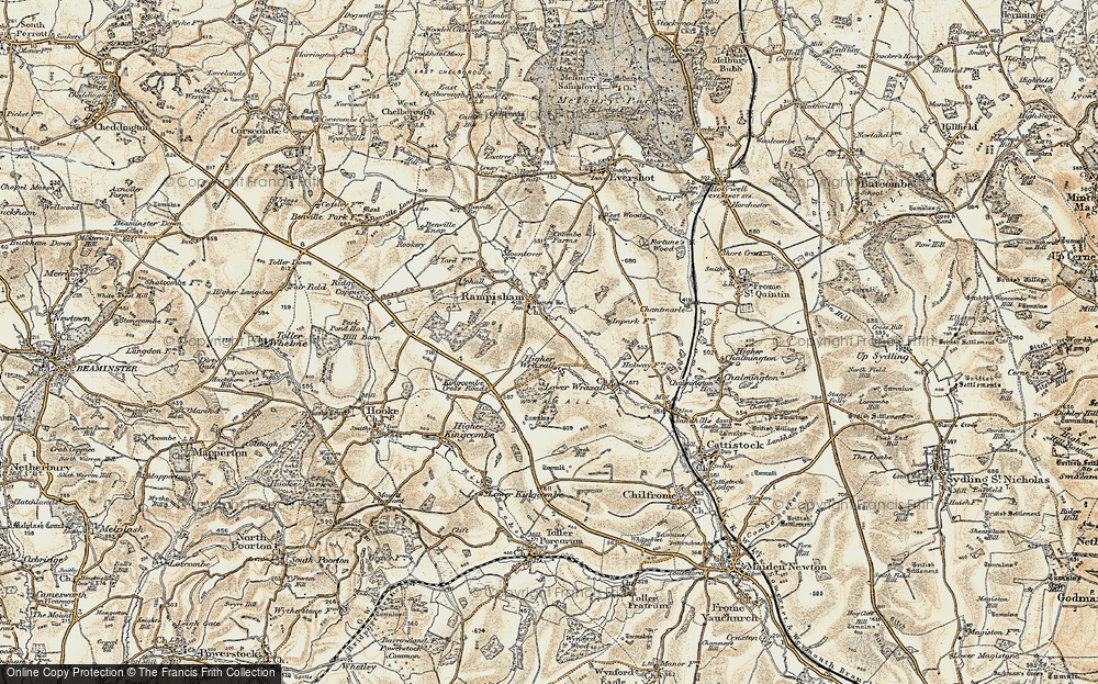 Old Map of Higher Wraxall, 1899 in 1899