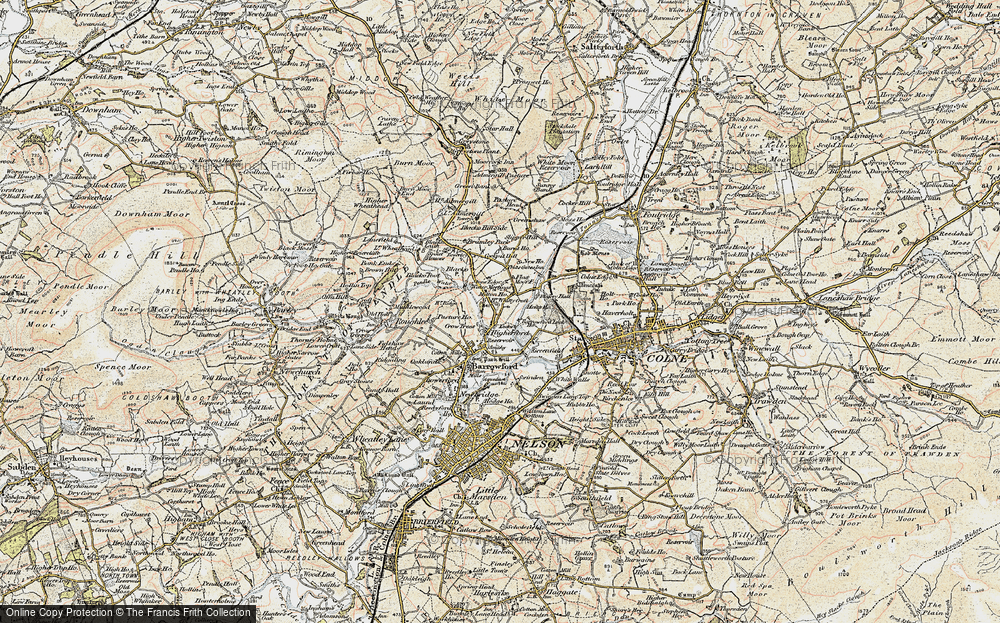 Old Map of Historic Map covering Barrowford Lock Ho in 1903-1904