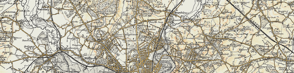 Old map of Highfield in 1897-1909