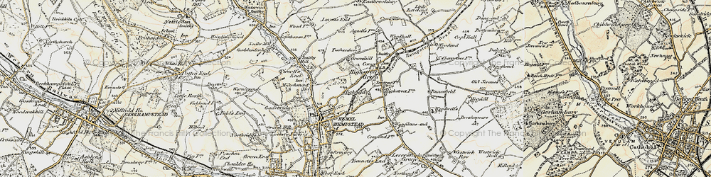 Old map of Highfield in 1898