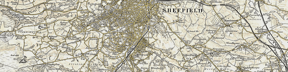Old map of Highfield in 1902-1903