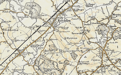 Old map of Highfields in 1898-1899