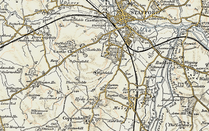Old map of Highfields in 1902